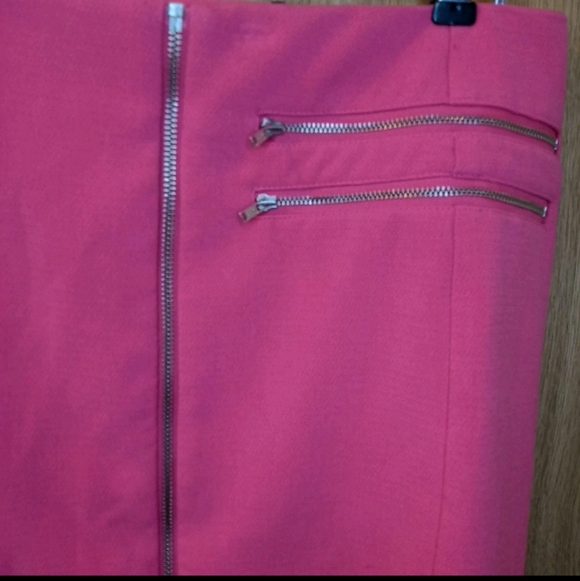 Worthington Pink Skirt Women's 12 Straight Pencil Full Zipper Front Ponte Knit - Picture 3 of 6